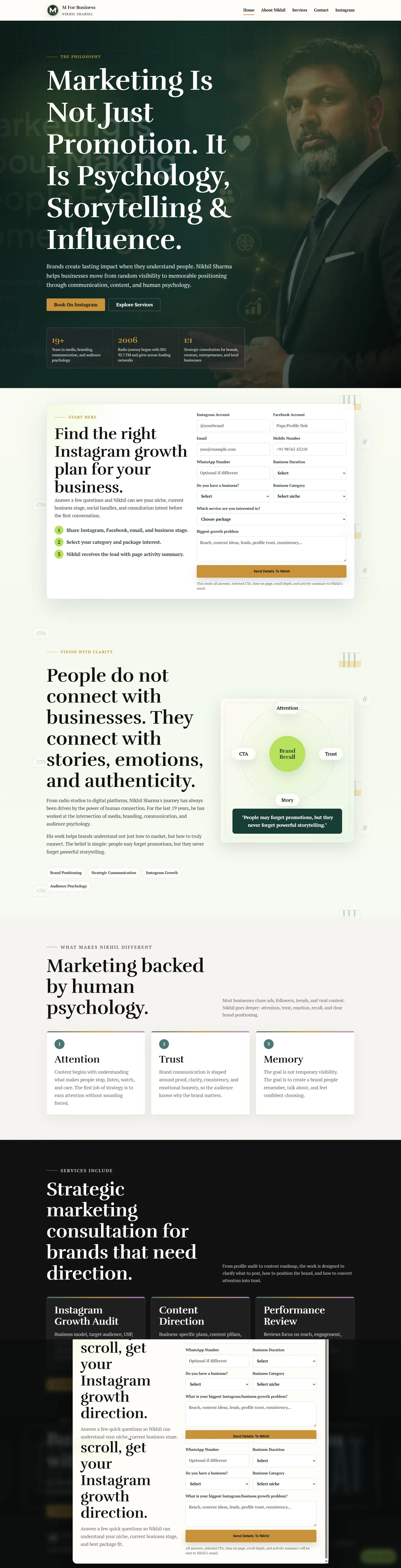 M for Business website preview