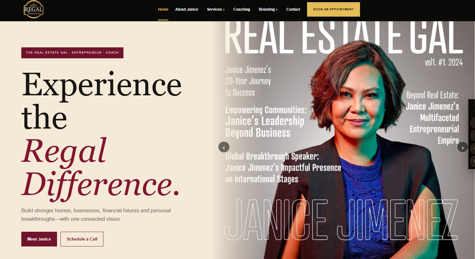 Janice Jimenez website screenshot