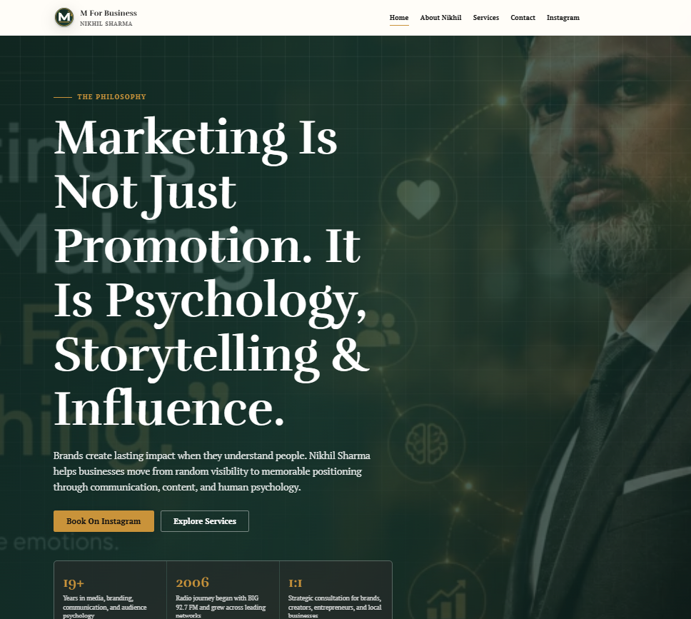 M for Business website screenshot
