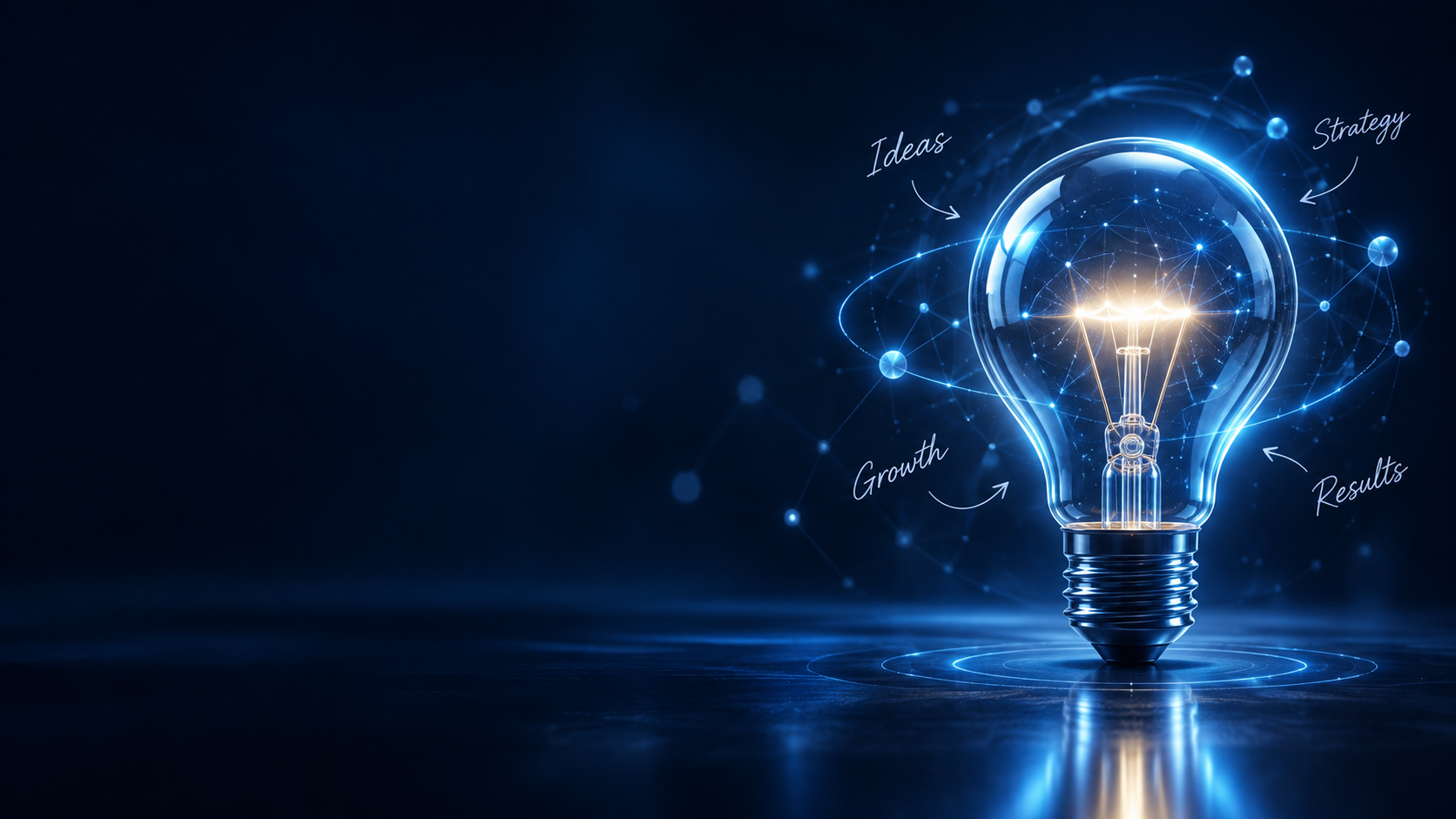 Glowing knowledge and ideas visual